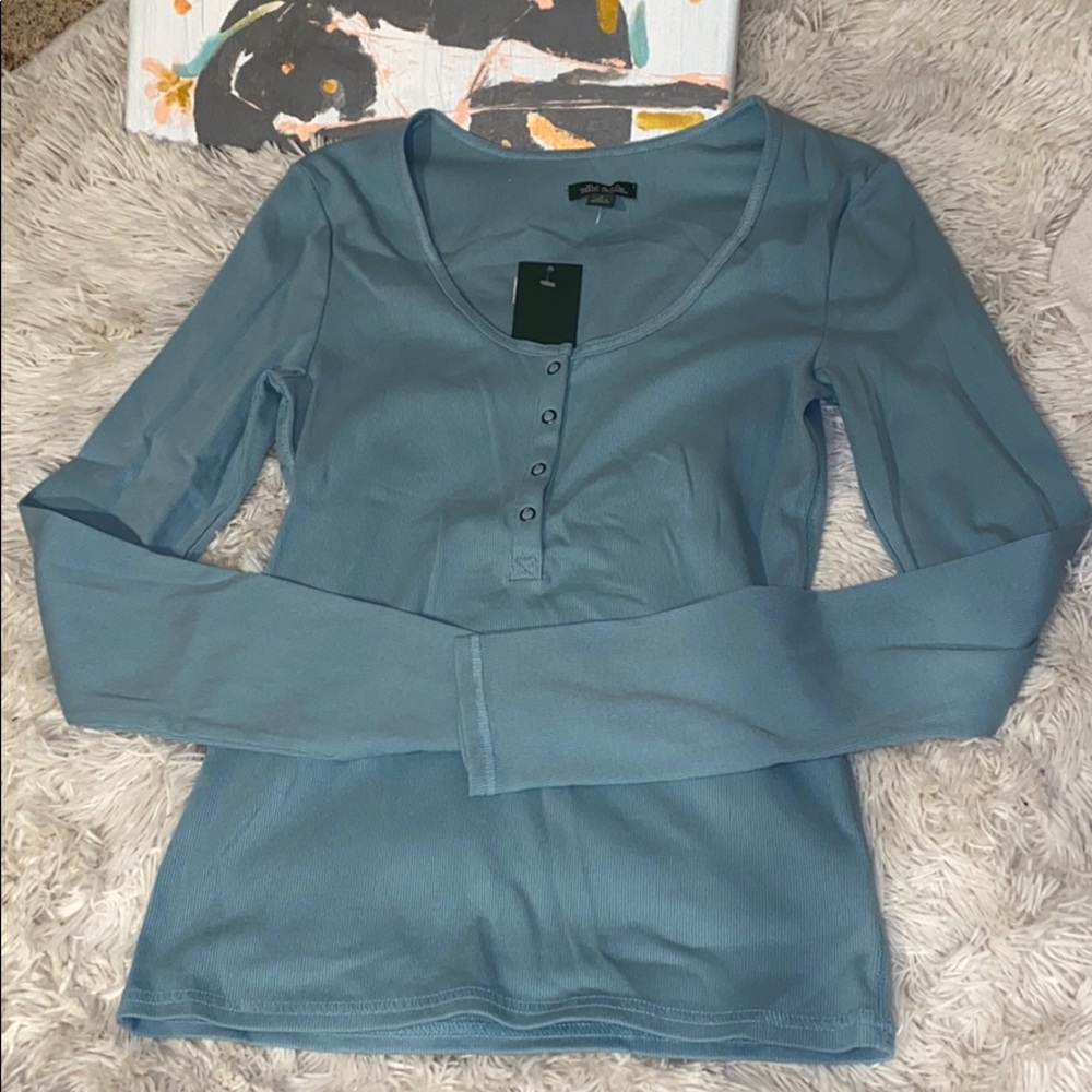 Deep Button Long Sleeve Shirt